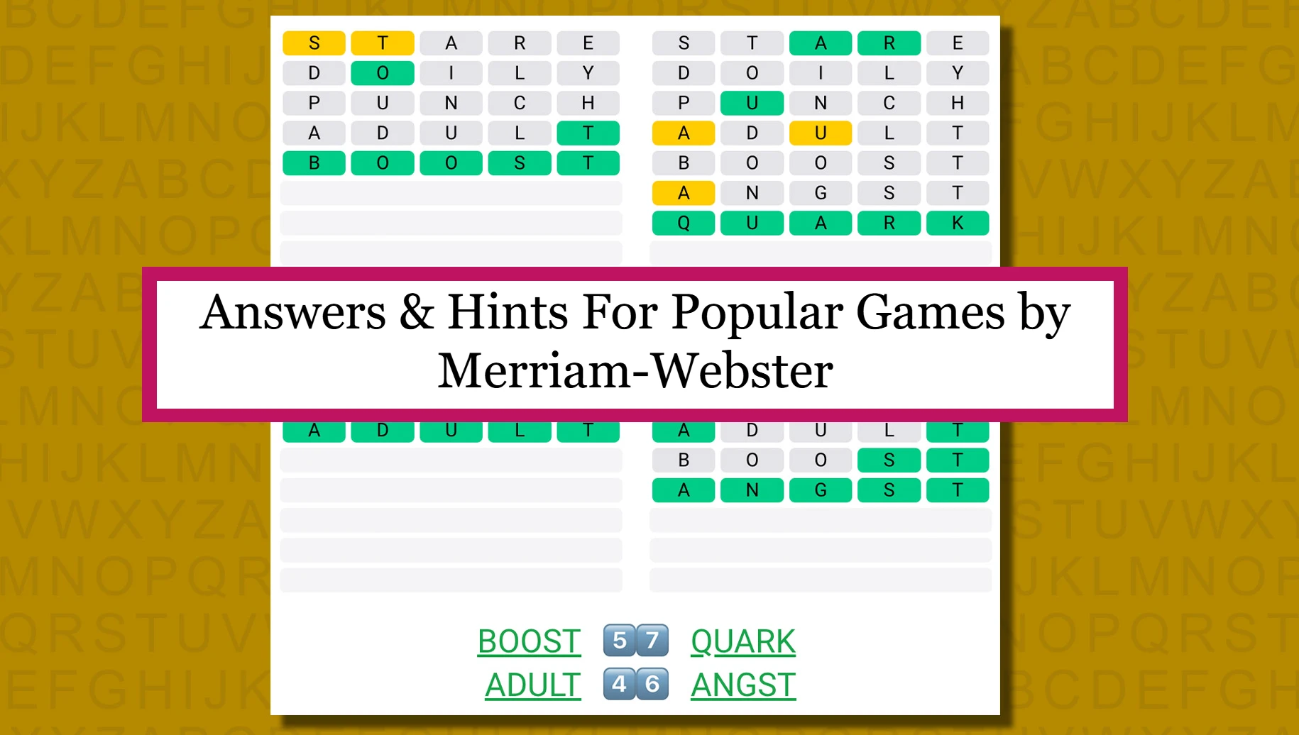 Answers & Hints For Popular Games by Merriam-Webster